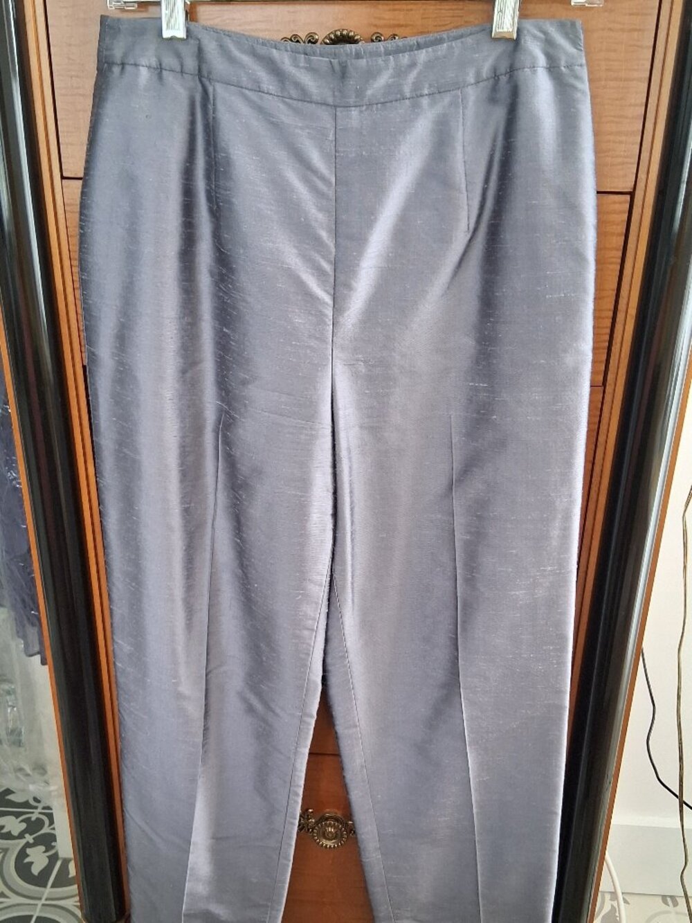 ANN TAYLOR DUPIONI SILK SLIM LEG PANTS SIZE 6